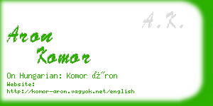 aron komor business card